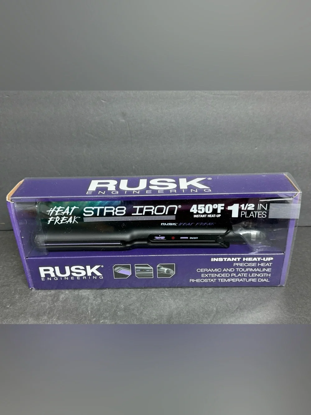 BRAND NEW Rusk Heat Freak Professional Str8 Ceramic Tourmaline Flat Iron, 1.5